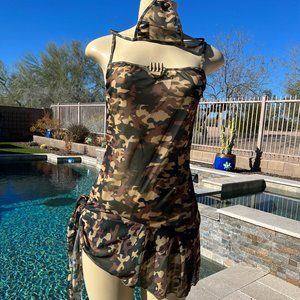 Sexy camo lingerie with matching bottoms
